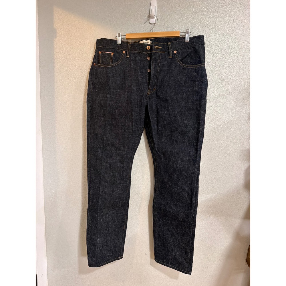 Taylor Stitch Democratic Selvedge Jeans Mens 38 Dark Indigo Cotton Button